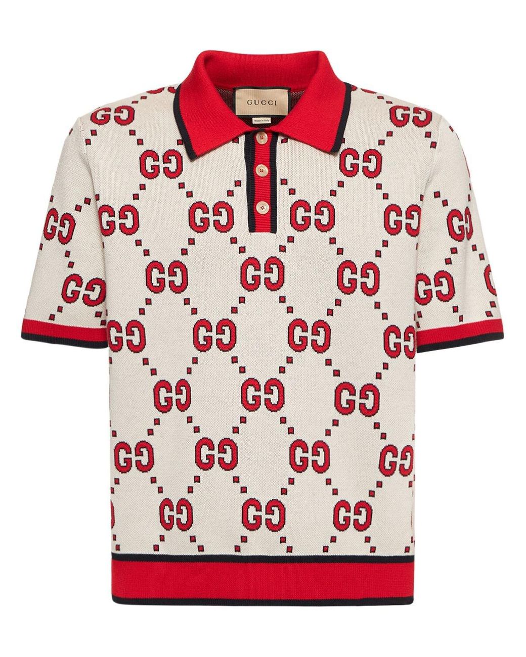 Polo de algodón Gucci de hombre de color Rojo | Lyst