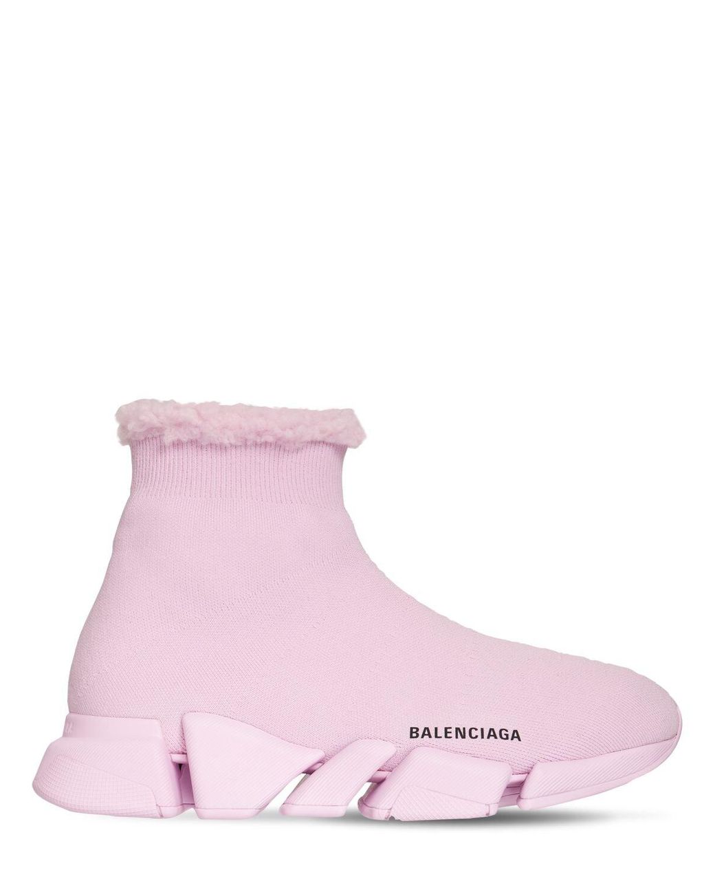 Balenciaga Speed 2.0 Recycled Faux Fur Sneakers in Pink | Lyst