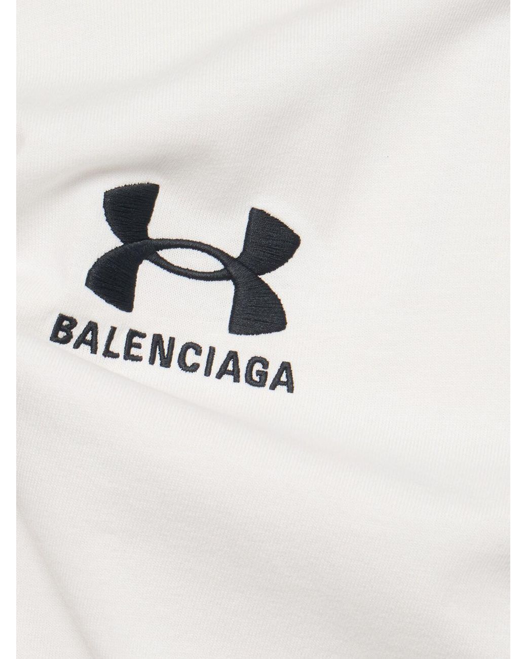 25SS BALENCIAGA UNDER ARMOUR ロゴ ホワイト コットン Ｔシャツ BALENCIAGA | x Under Armour Mock Neck Logo Cotton T-Shirt