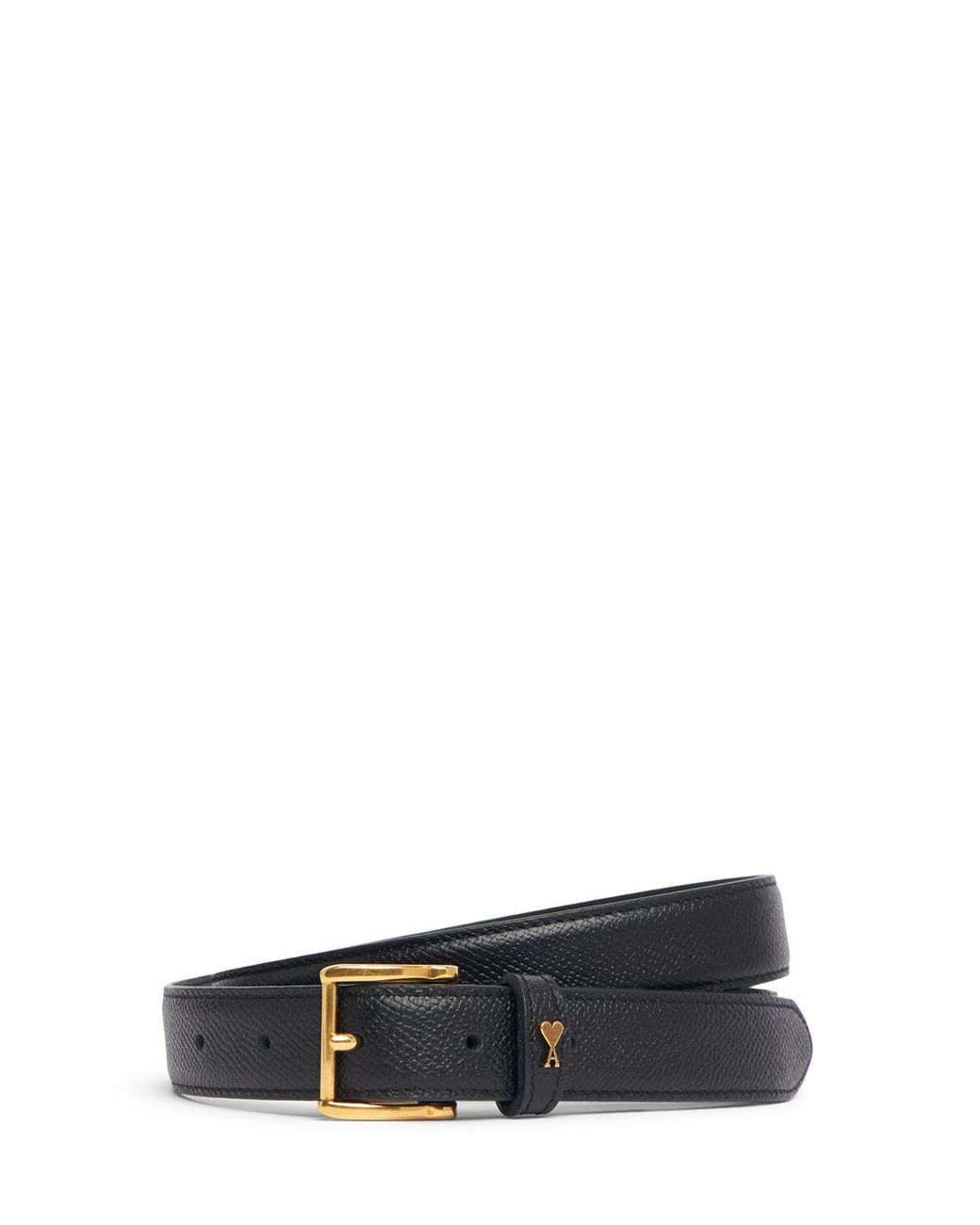 【AMI PARIS】Paris Paris 25MM Belt Black Brass Black/Vibrated Brass Ami De Coeur Oval Buckle Belt 30 Mm