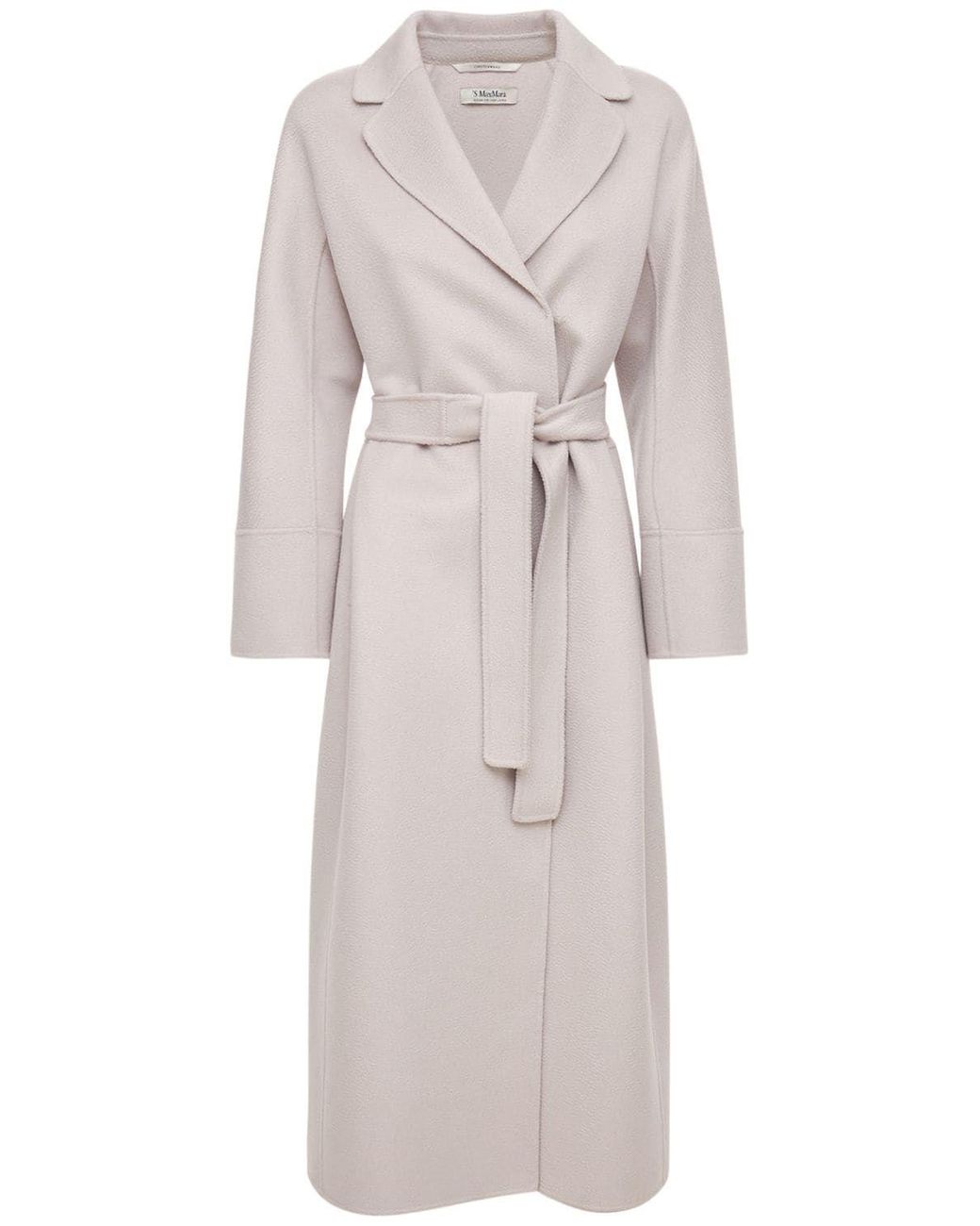 Max Mara Belted Virgin Wool & Cashmere Coat in Gray | Lyst