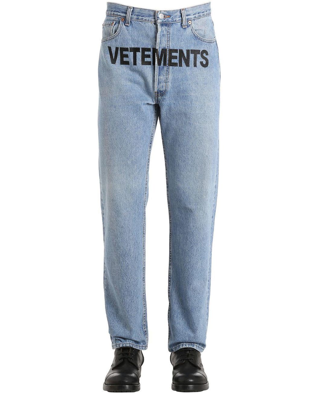 Vetements Levi's Logo Reworked Denim Jeans in Blue for Men