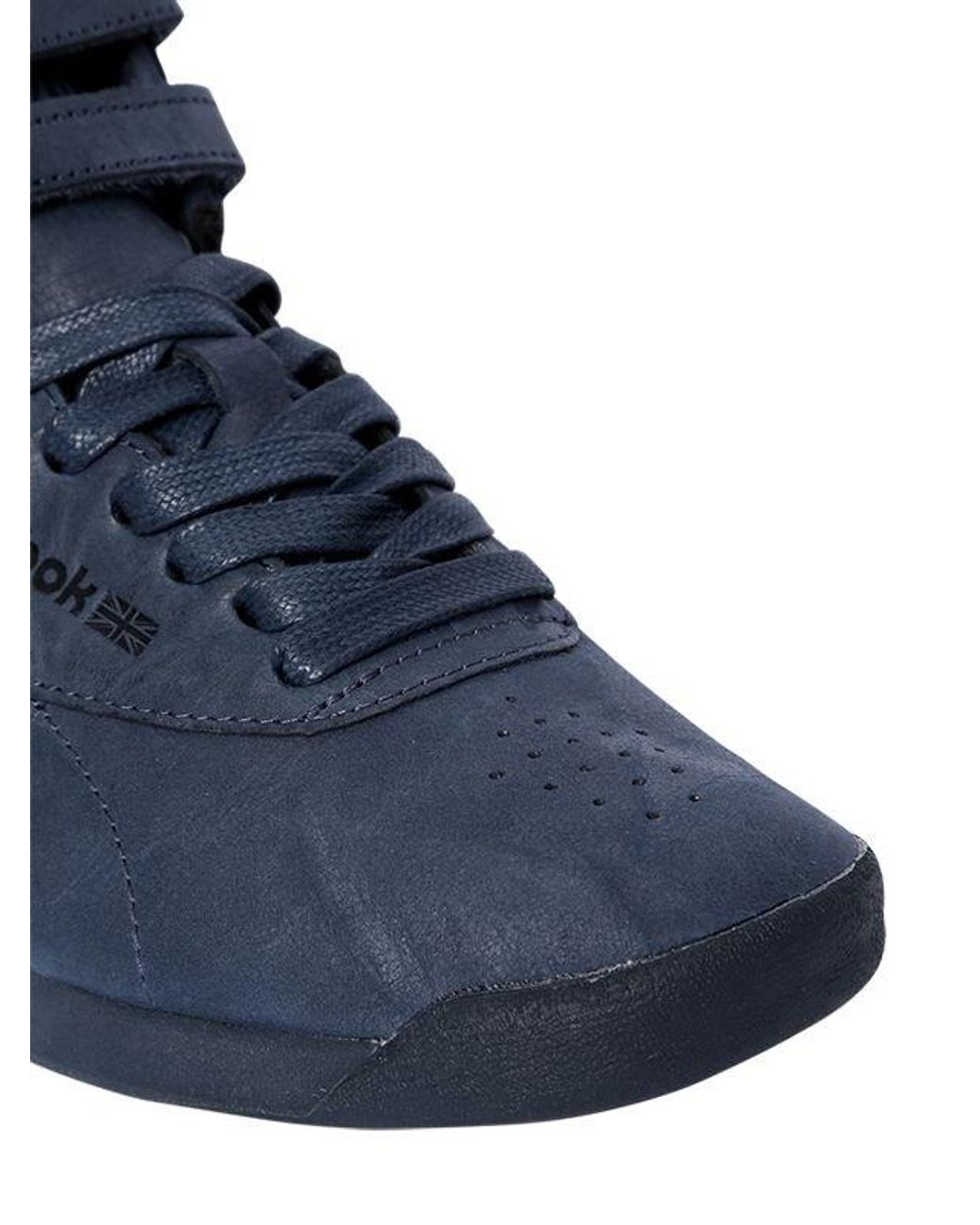 Reebok Freestyle Nubuck High Top Sneakers in Navy (Blue) | Lyst