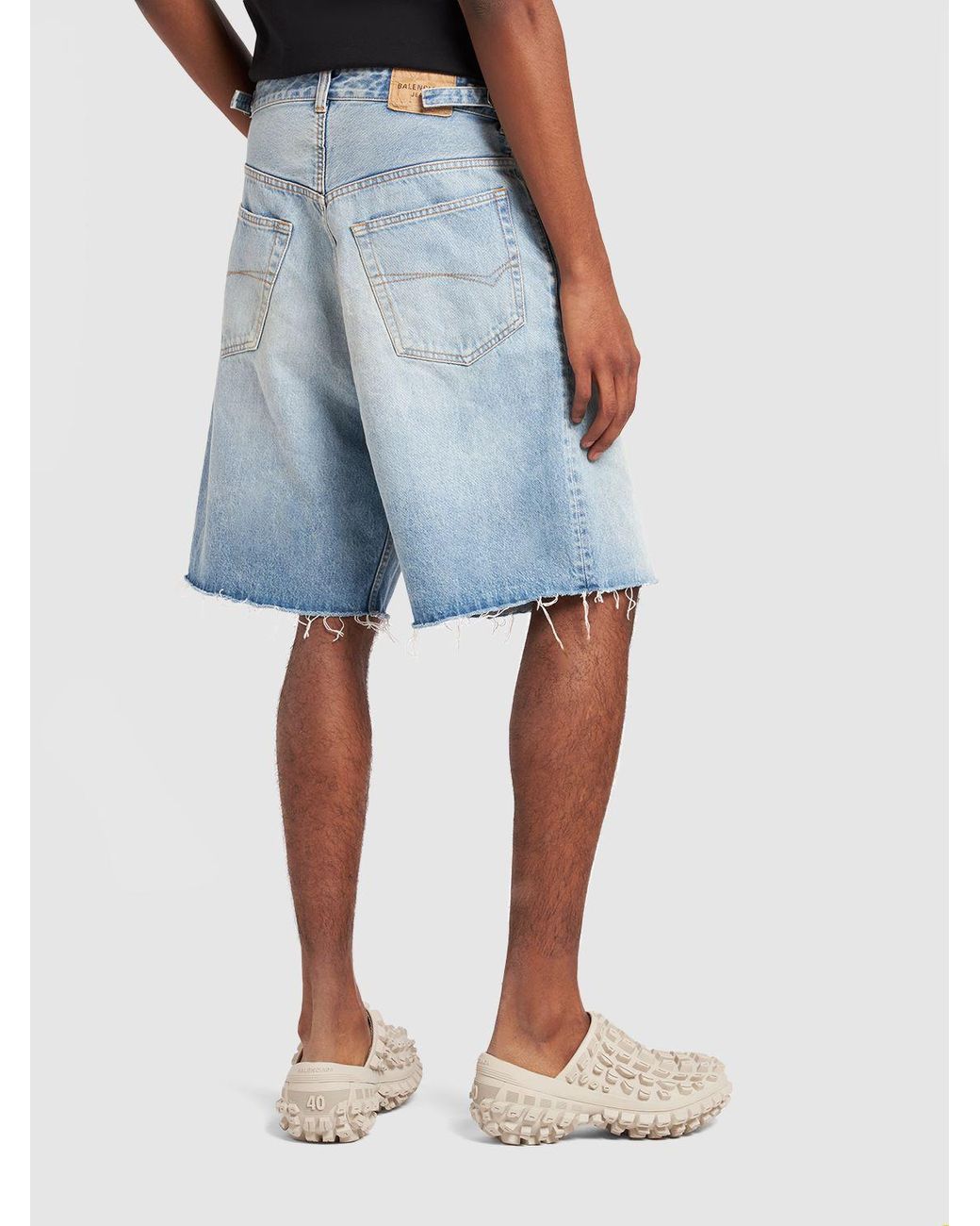 Balenciaga Skater Cotton Denim Shorts in Blue for Men Lyst Australia