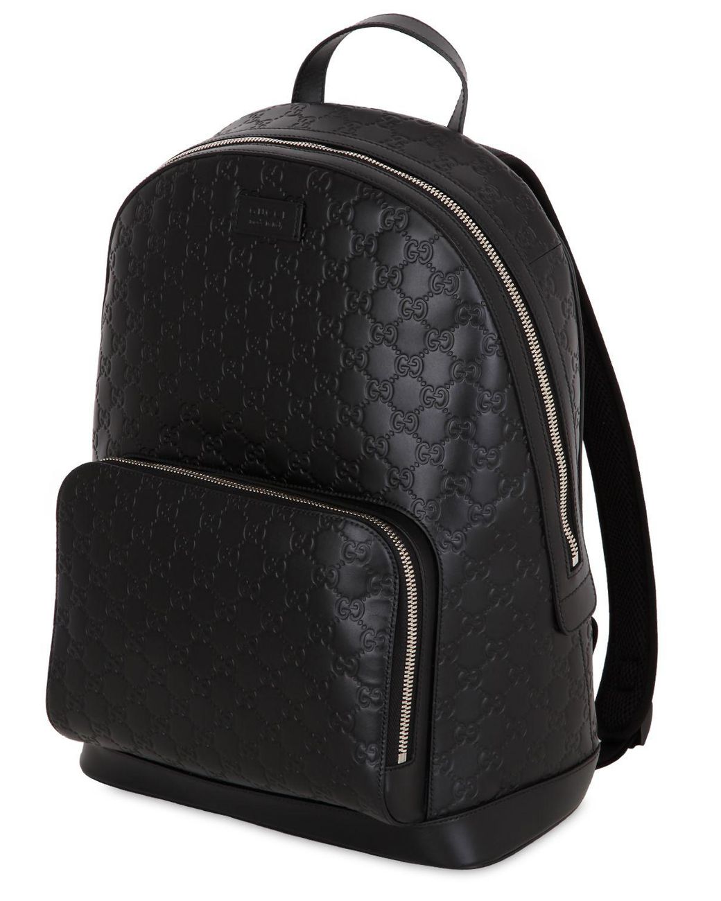 Gucci Signature Leather Backpack in Black for Men Lyst UK