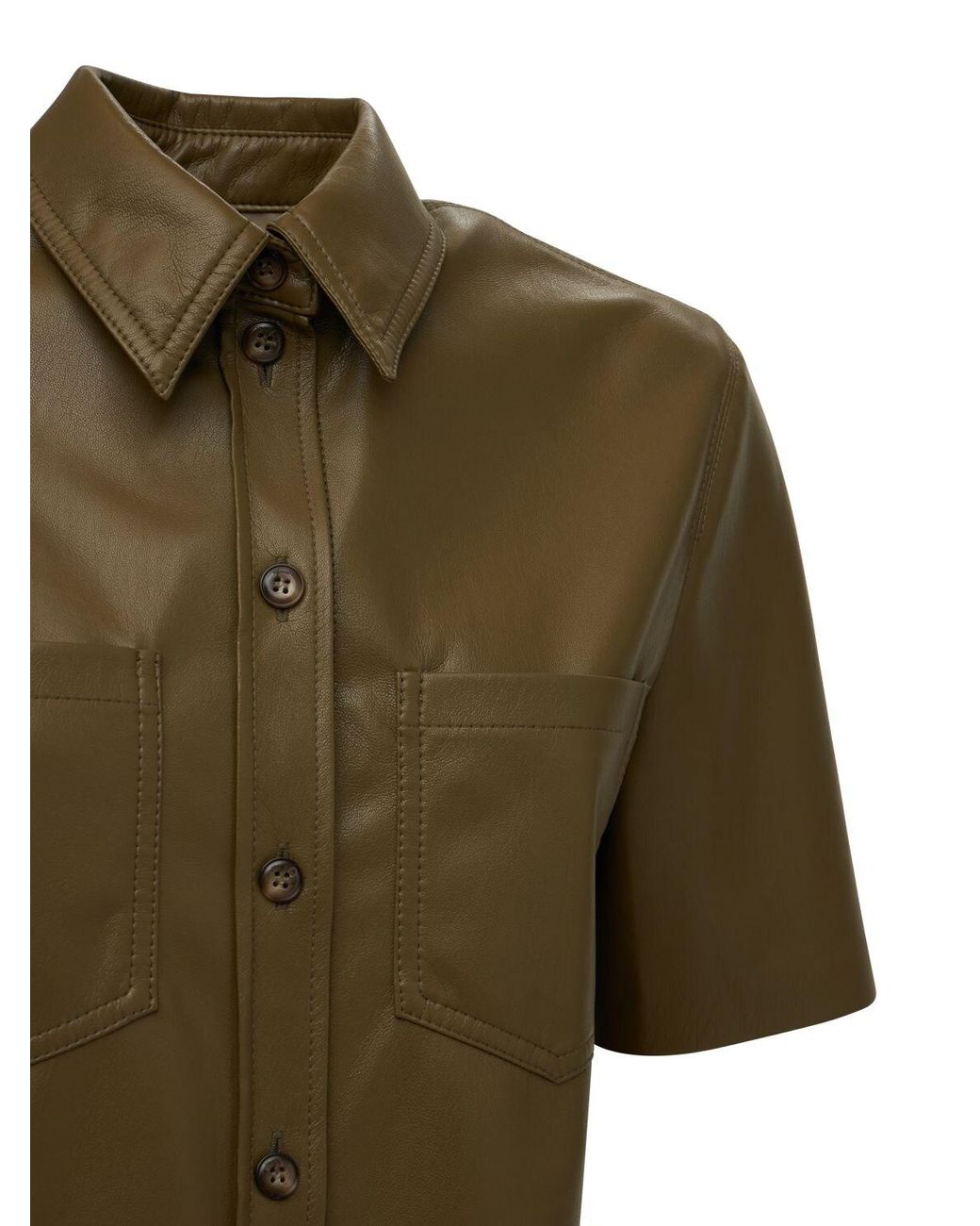 Nanushka Mayra Faux Leather Shirt in 