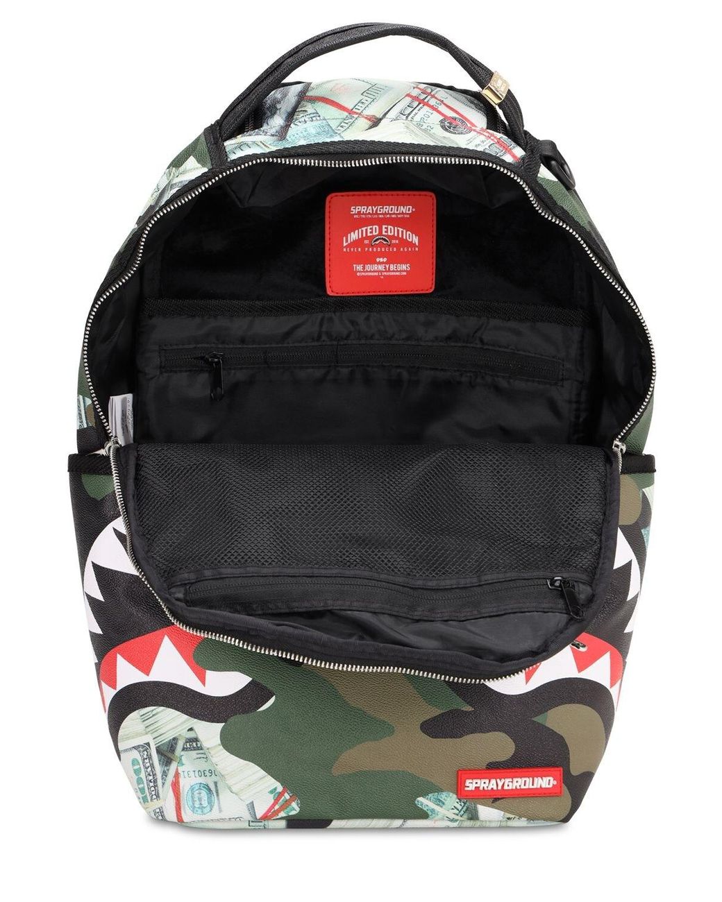 Shop Sprayground Camo Money Shark Backpack 910B2202NSZ camo