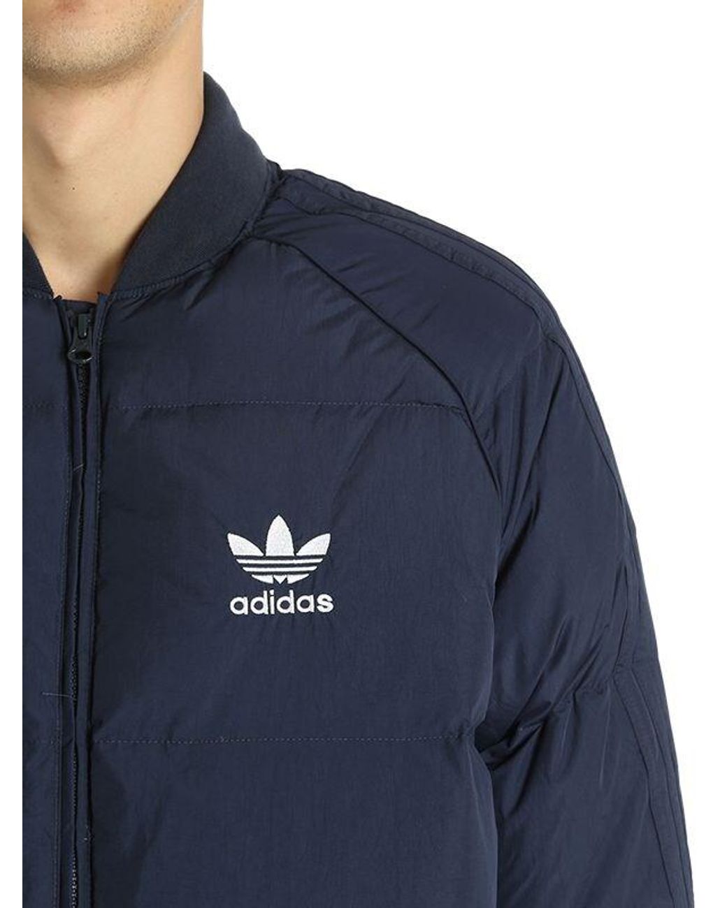 adidas Originals Sst Logo Printed Bomber Jacket in Navy (Blue) for Men -  Lyst