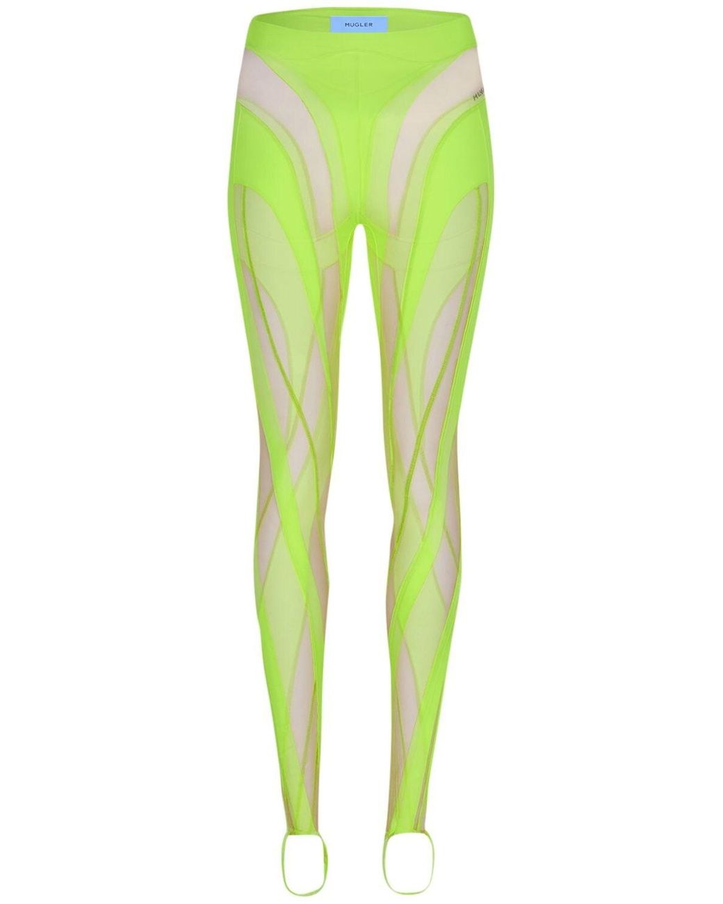 Mugler Shiny And Sheer Tulle leggings 