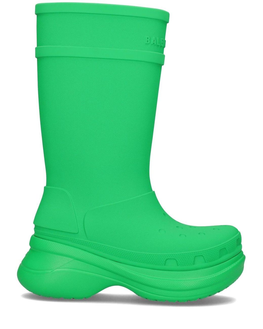 Balenciaga X Crocs Logo Chunky Rubber Boots in Green Lyst