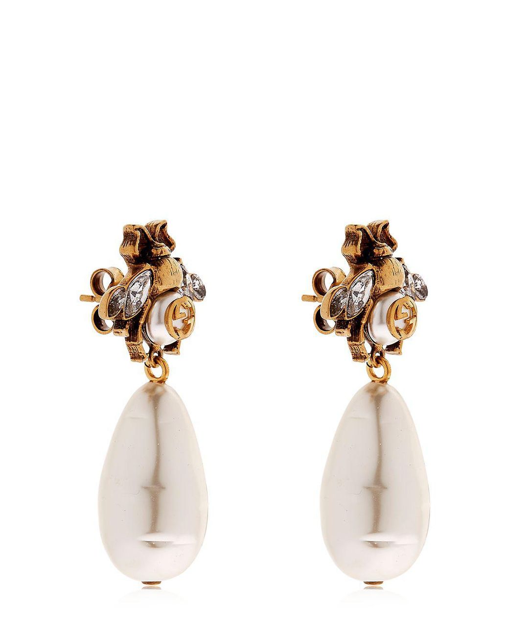 Gucci bee 2024 pearl earrings