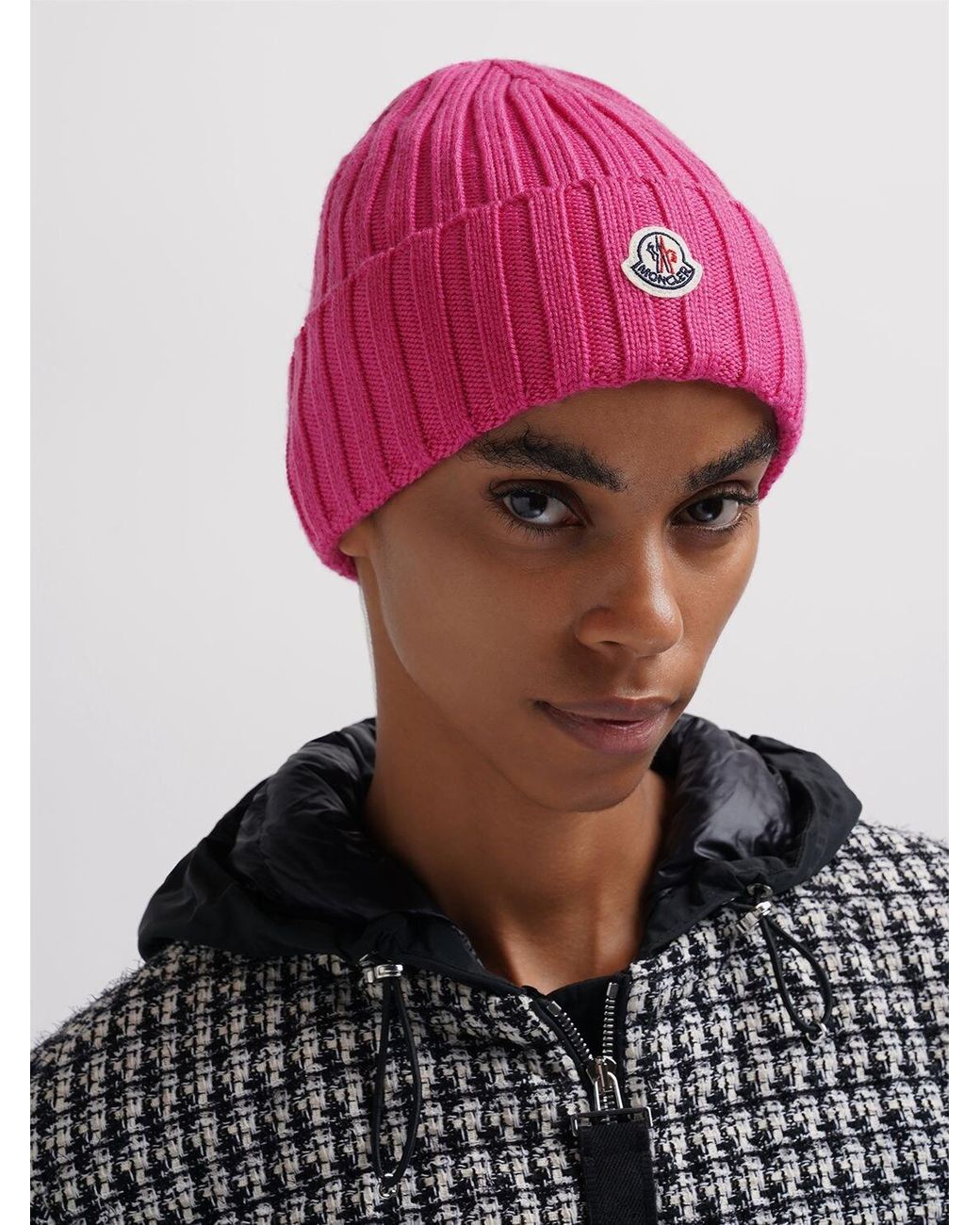 Moncler Mütze Aus Wolltrikot in Pink | Lyst DE