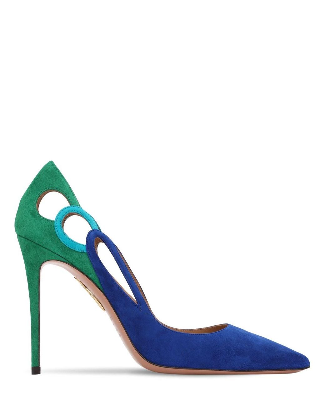 Aquazzura 105mm Fenix Suede Pumps in Blue/Green (Blue) - Lyst