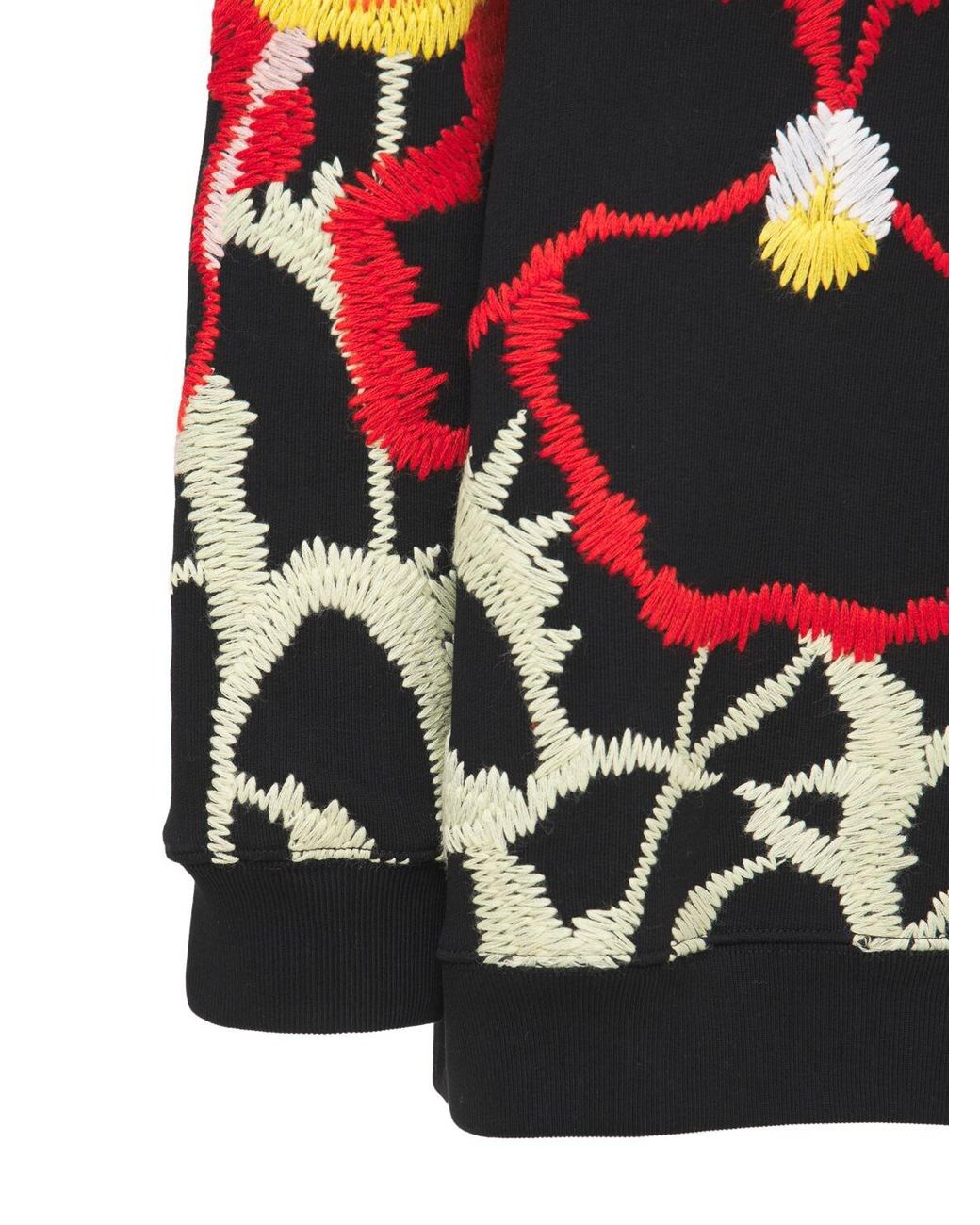 Loewe Pansies Embroidery Cotton Sweatshirt in Black for Men | Lyst