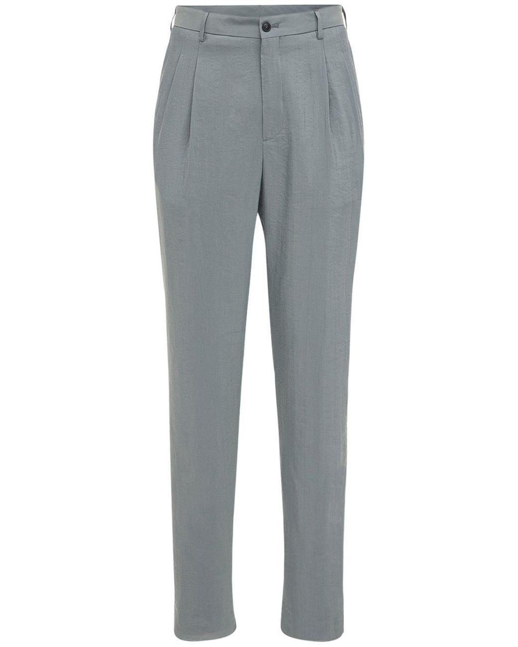 Giorgio Armani Silk Blend Solid Twill Pants in Grey (Gray) for Men - Lyst