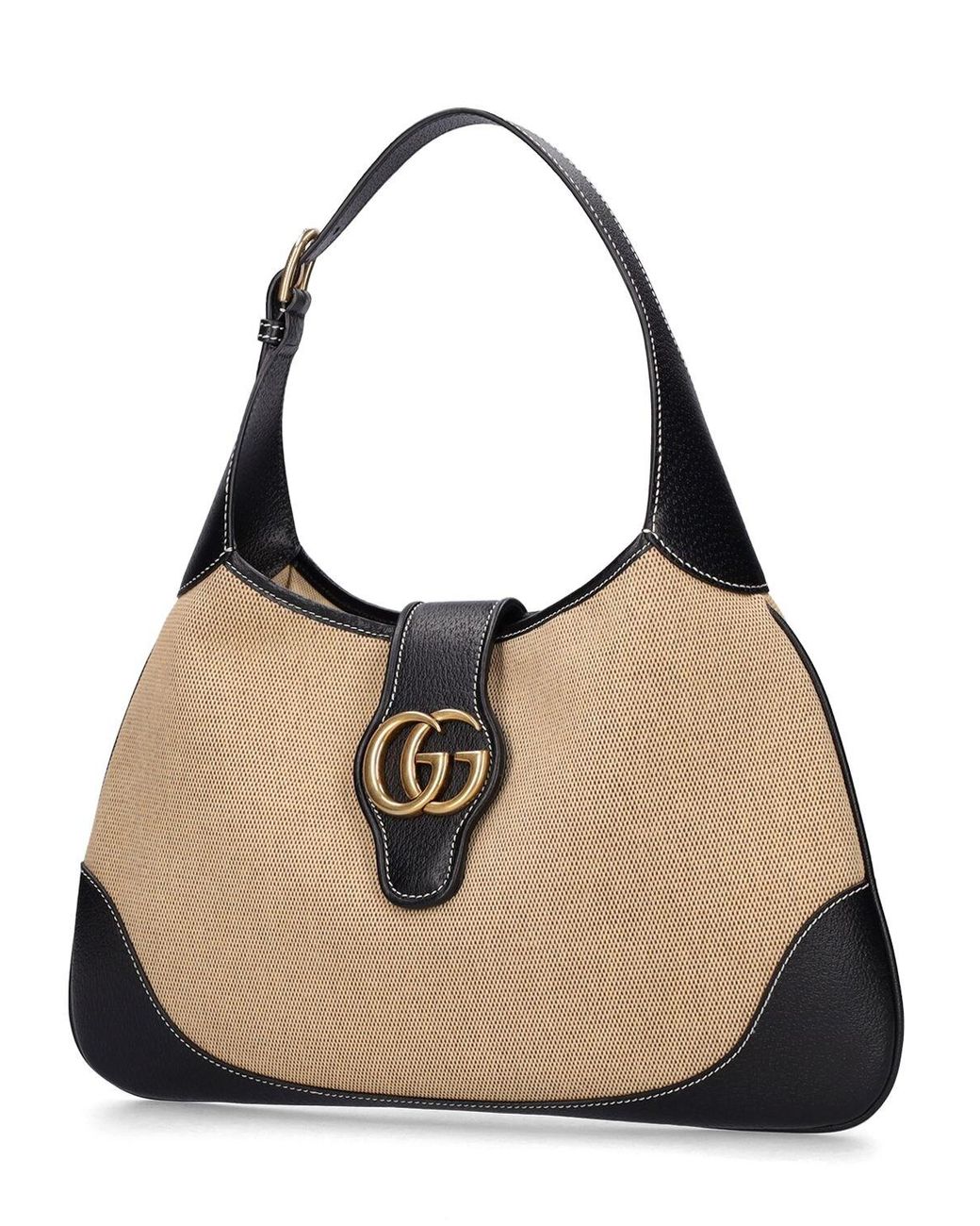 Gucci Bouvier Cotton Leather Hobo Bag in Natural Lyst Australia