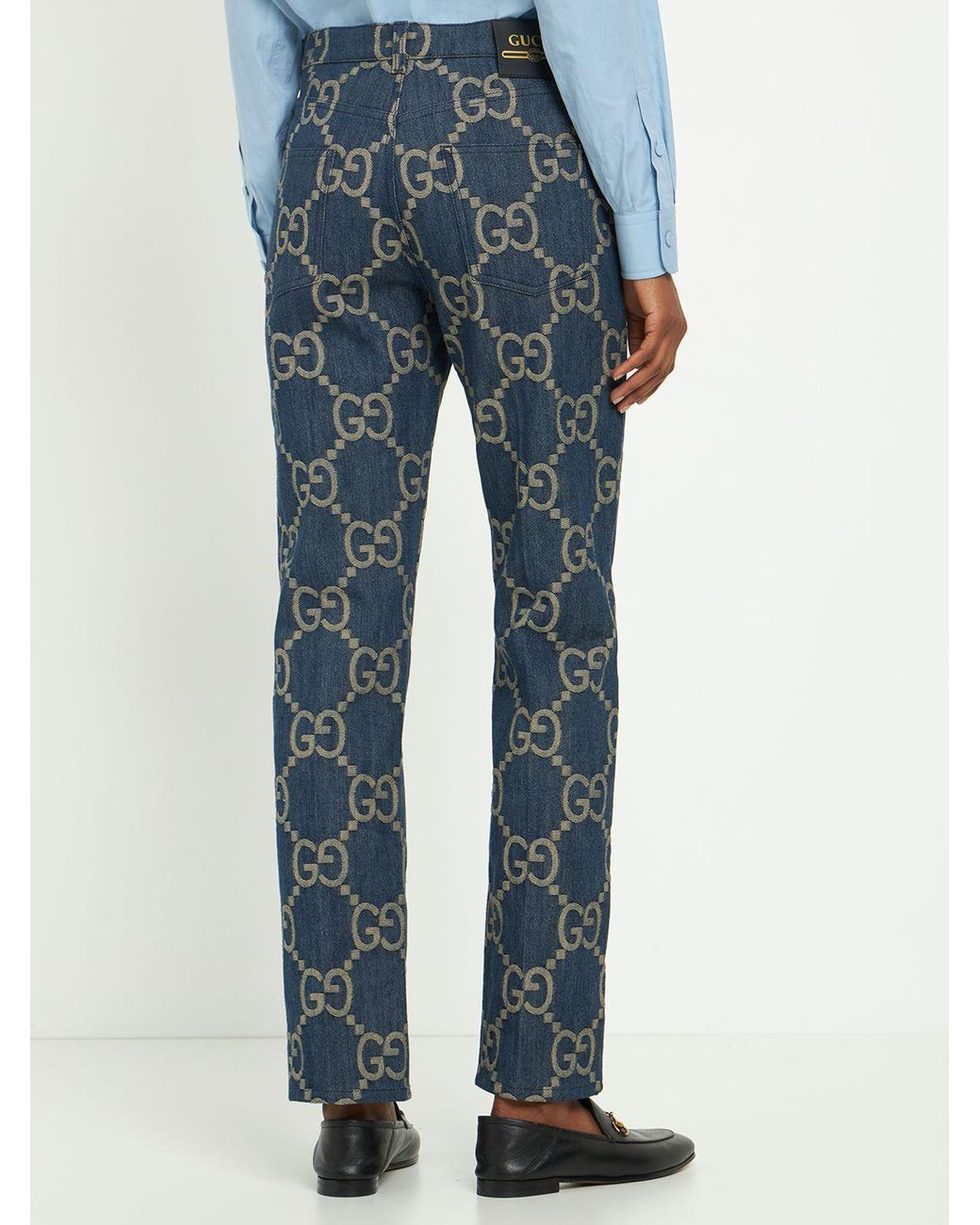 Gucci Jumbo gg Denim Pants in Blue | Lyst 