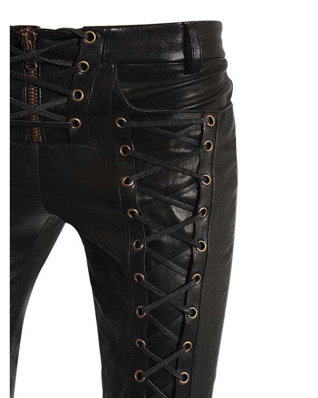Redemption Lace-up Skinny Leather Pants in Black | Lyst Redemption Lace-up Skinny Leather Pants in Black | Lyst