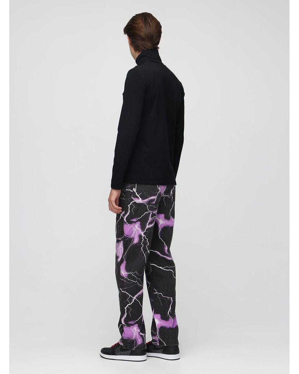 Jaded London Purple Lightning Print Denim Jeans for Men | Lyst