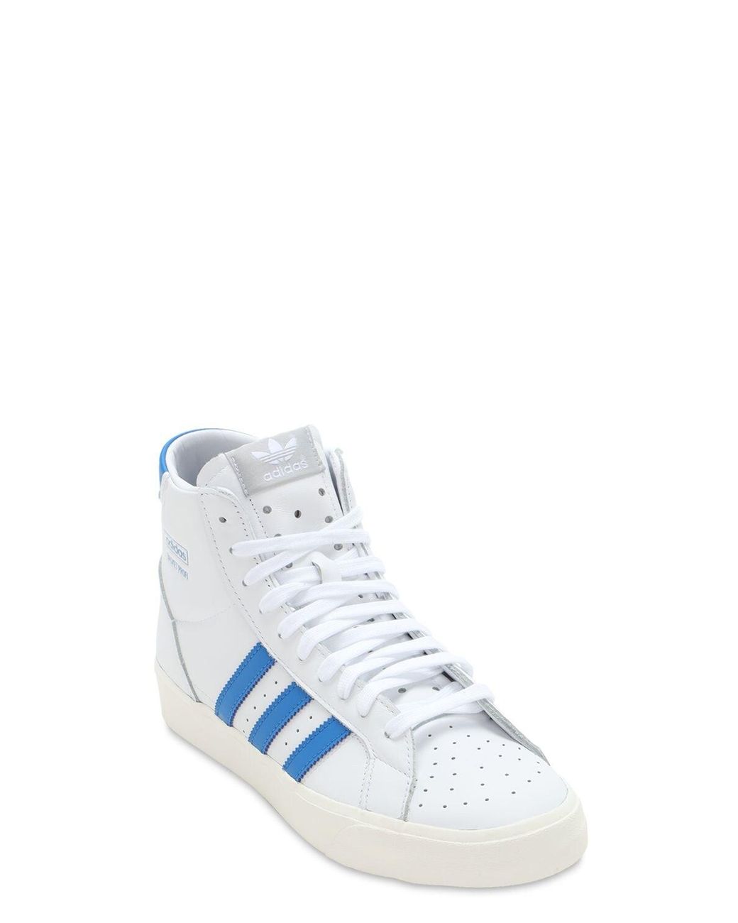 adidas Originals Leather White And Blue Basket Profi Sneakers for Men -  Save 56% - Lyst