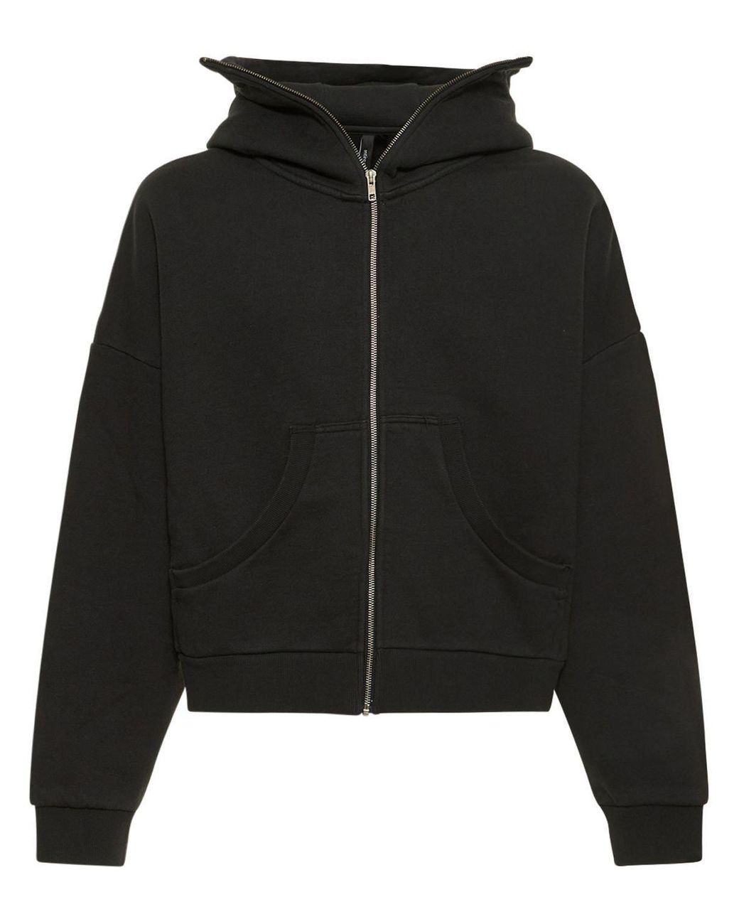 Entire studios Washed Cotton Full-zip Hoodie in Black for Men | Lyst