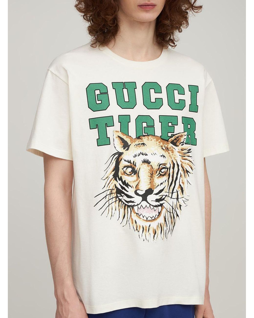 Gucci Tiger Print Cotton T-shirt for Men | Lyst