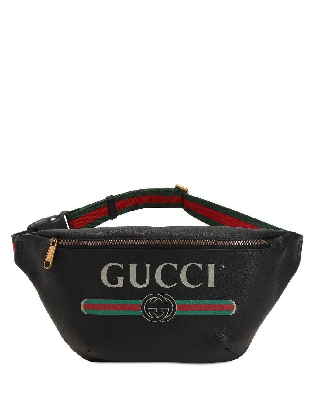 Gucci Vintage Logo Printed Leather Belt Pack in Black for Men | Lyst