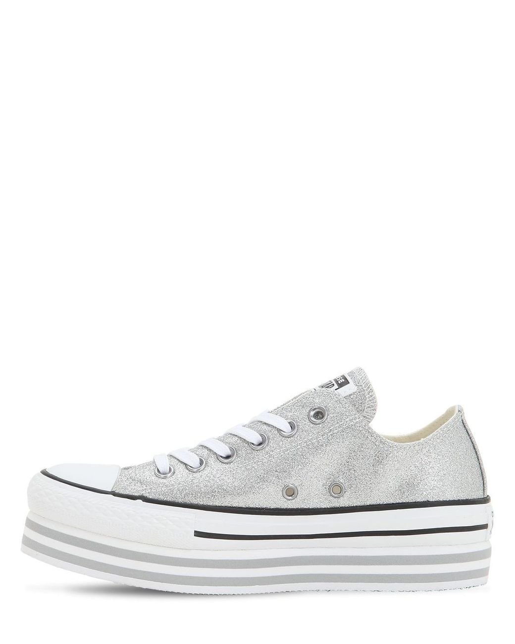 Chuck Taylor All Star - Baskets basses à semelle plateforme - Éclat argent  Converse en coloris Métallisé | Lyst