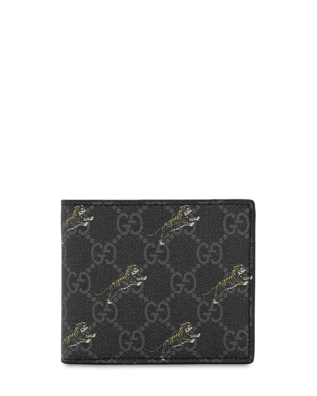Gucci GG Coin Wallet With Tiger Print in Black for Men | Lyst Canada