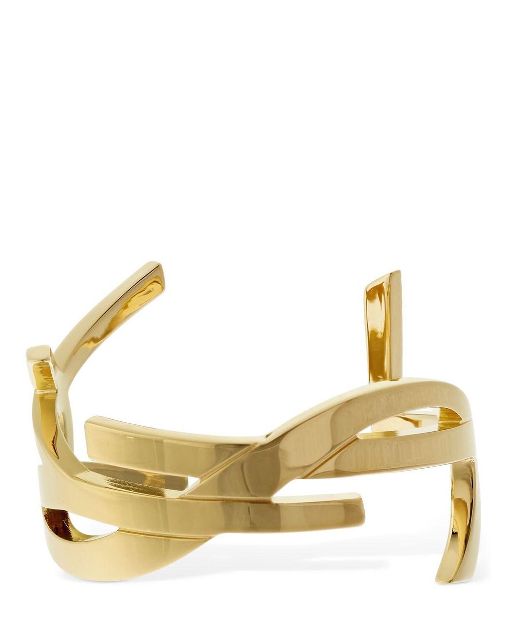 Saint Laurent Ysl Monogramme Twist Cuff Bracelet in Metallic Lyst UK