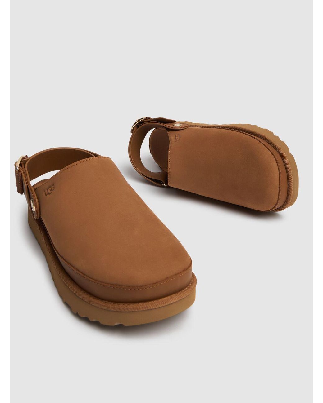 UGG 25Mm W Goldenstar Villa Suede Mules in Brown | Lyst