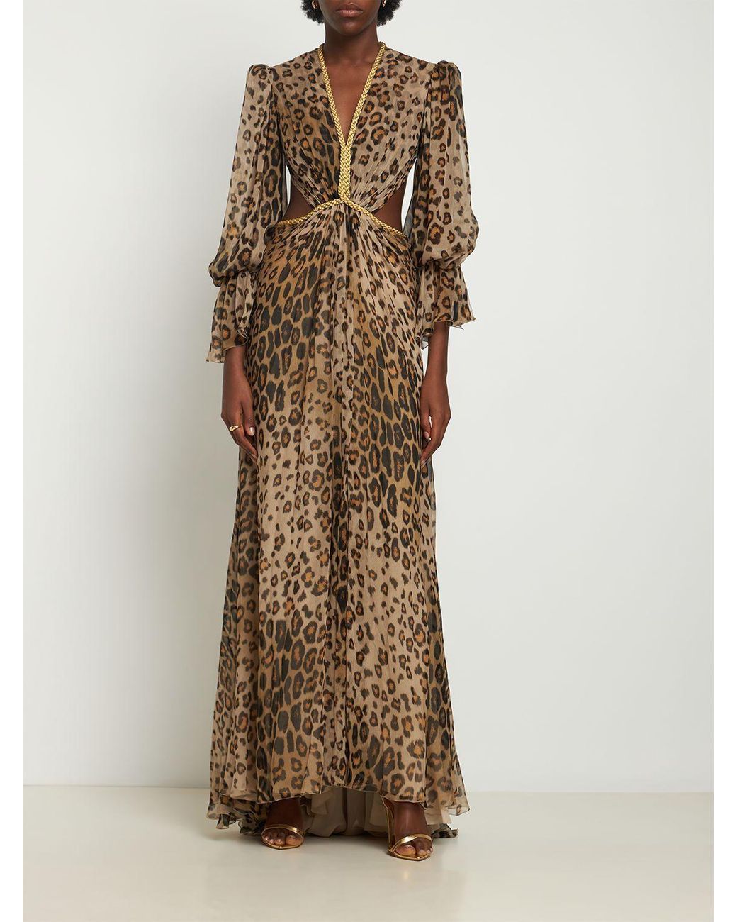 Etro Leopard Print Silk Cutout Gown | Lyst