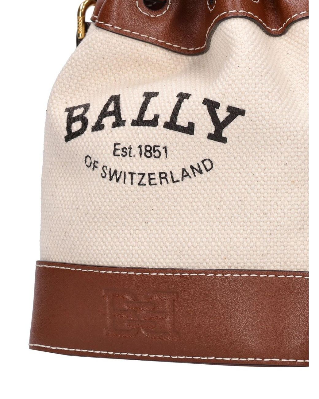 Bally Xs Cleoh Canvas & Leather Bucket Bag in Brown | Lyst UK