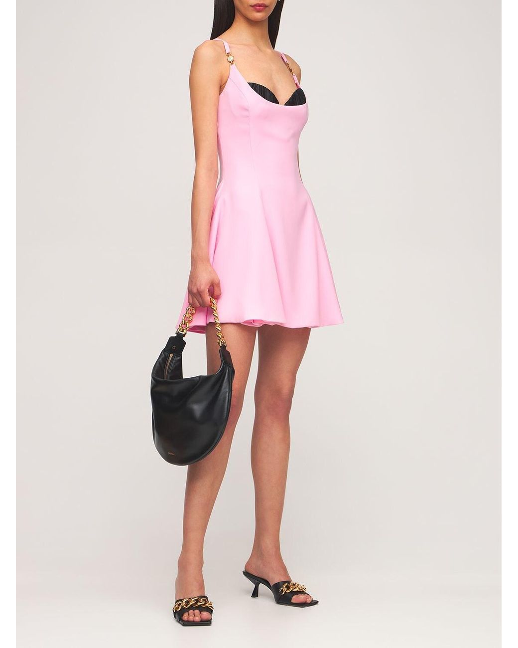 Versace Sleeveless Cady Mini Dress in Pink | Lyst Australia