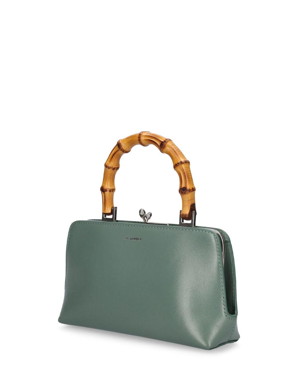 Jil Sander Mini Goji Bamboo Leather Top Handle Bag in Green Lyst UK