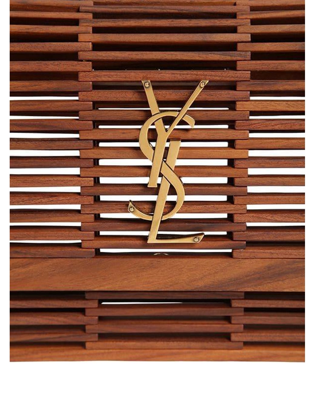 Saint laurent small kate wooden weave box bag deals