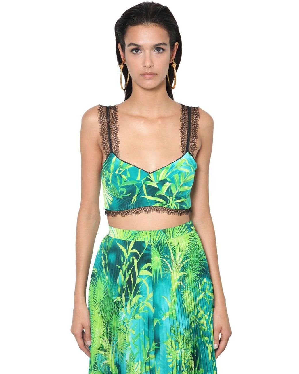 colorful versace bra top green and pink