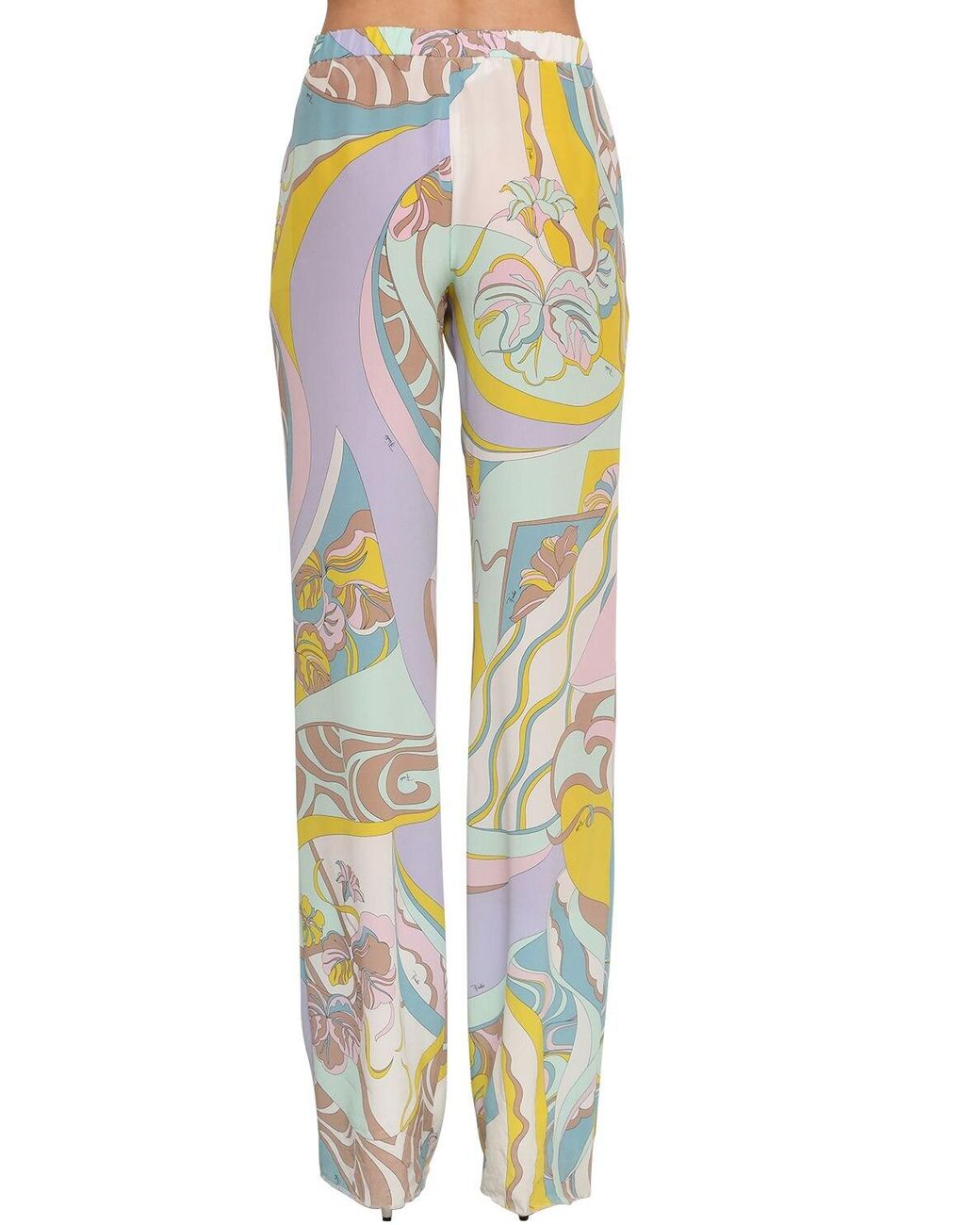 Emilio Pucci High Waist Printed Silk Palazzo Pants Lyst