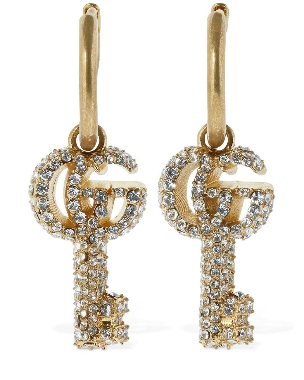 Gucci crystal-embellished Double G clip-on earrings