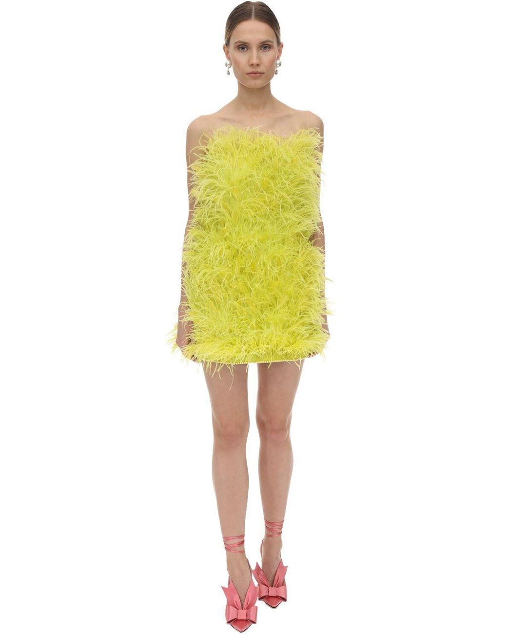 attico mini dress yellow