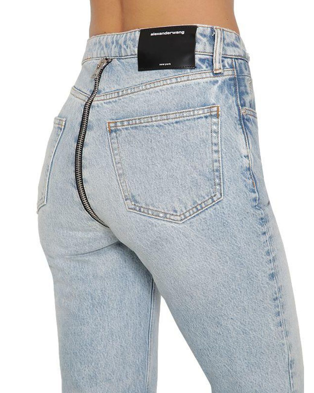 Alexander Wang Skinny Cotton Denim Jeans W/ Back in Blue | Lyst