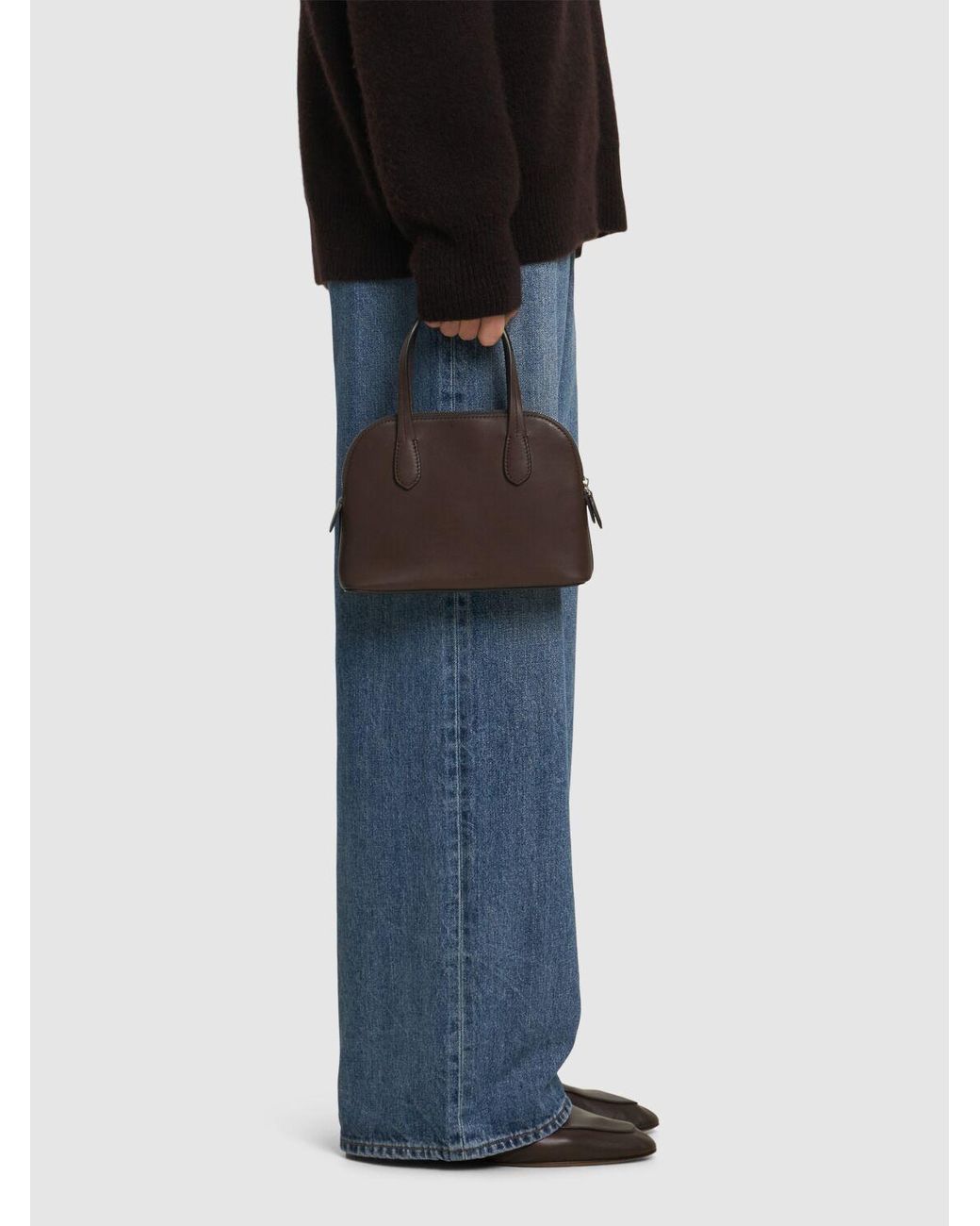 The Row Ingrid サドルレザートップハンドルバッグ ブラウン | Lyst