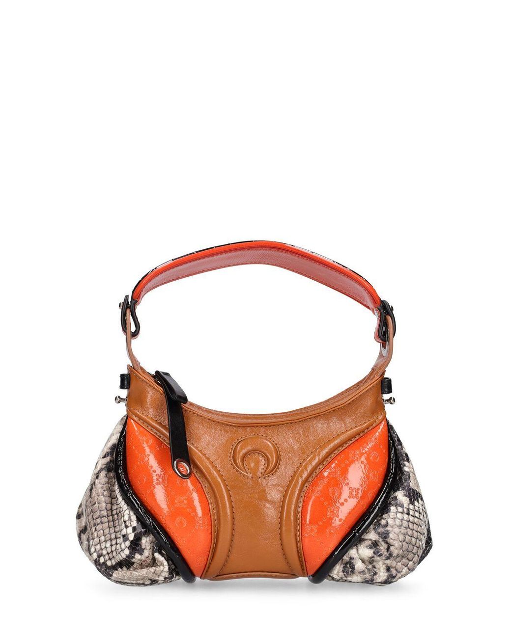 Marine Serre Mini Futura Leather Crossbody Bag in Orange | Lyst Marine Serre Mini Futura Leather Crossbody Bag in Orange | Lyst