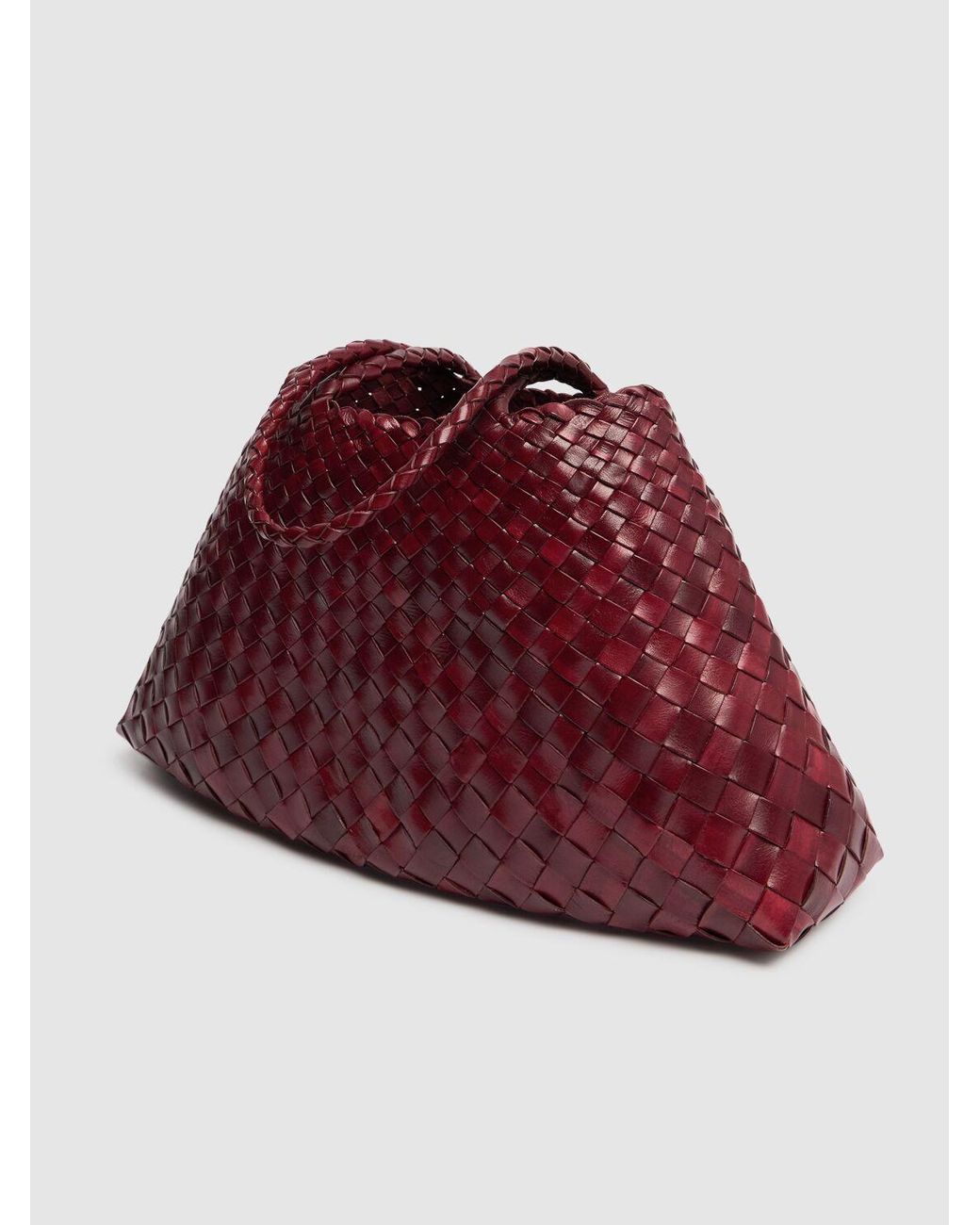 Dragon Diffusion レッド ビッグ Santa Croce トートバッグ Dragon Diffusion santa croce big woven leather bag in