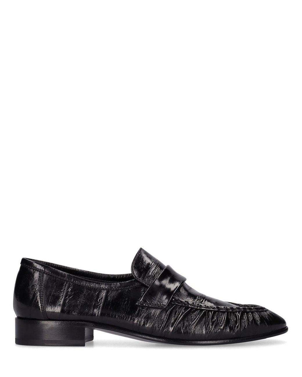 The Row 25mm Soft Eel Leather Loafers in Black | Lyst