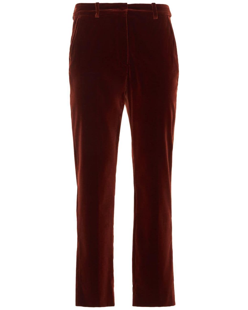 Weekend by Maxmara Rolf Stretch Cotton Velvet Pants in Red Lyst