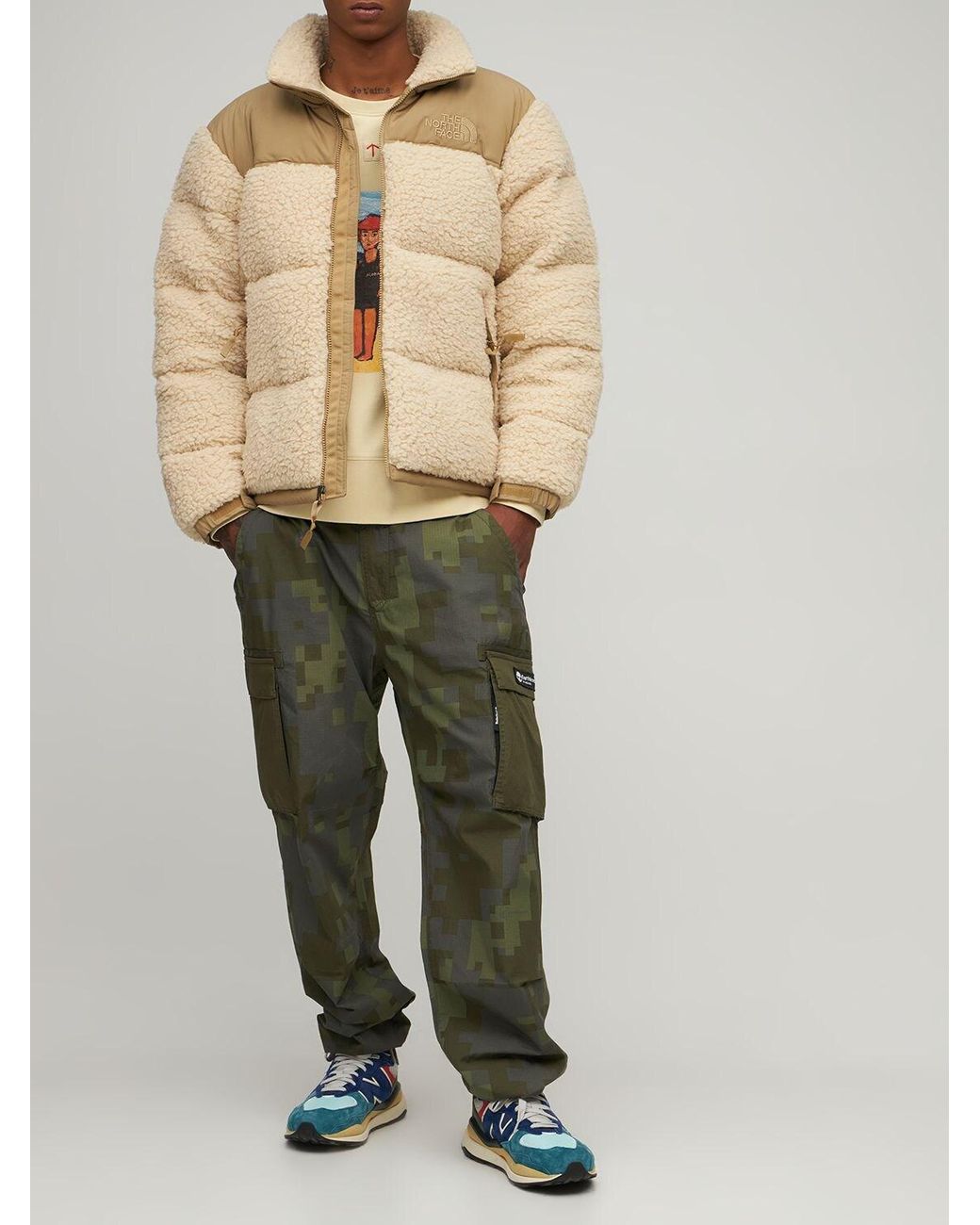 The North Face Sherpa Nuptse Down Jacket in Natural for Men | Lyst UK