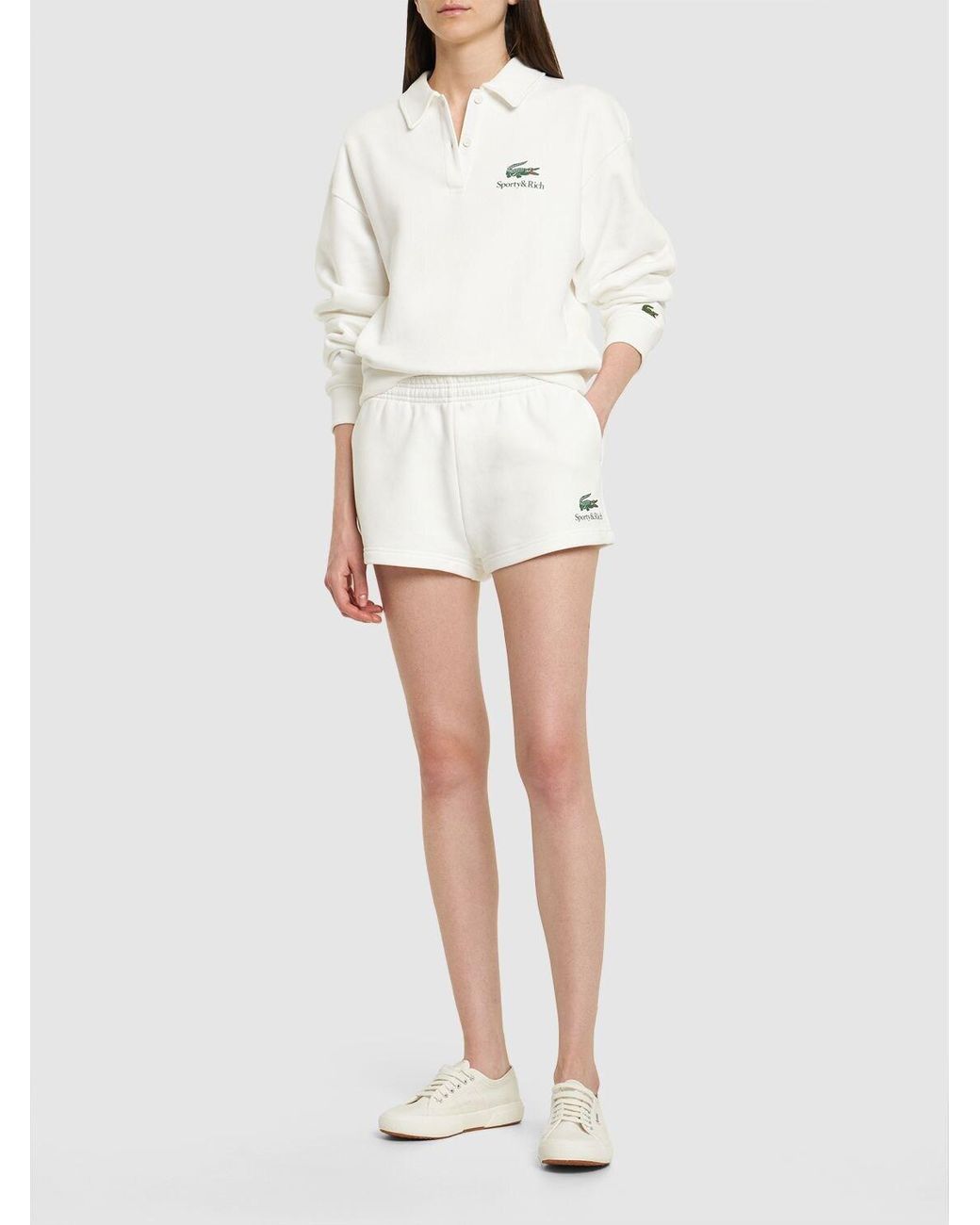 Sporty&Rich×Lacoste Serif Polo Half Zips Sporty & Rich Lacoste Serif Polo Blue Half Zips Sporty & Rich