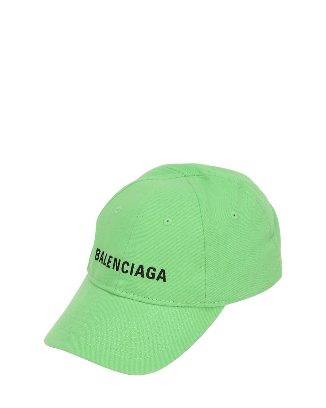 Balenciaga Logo Embroidered Cotton Baseball Hat in Green for Men | Lyst