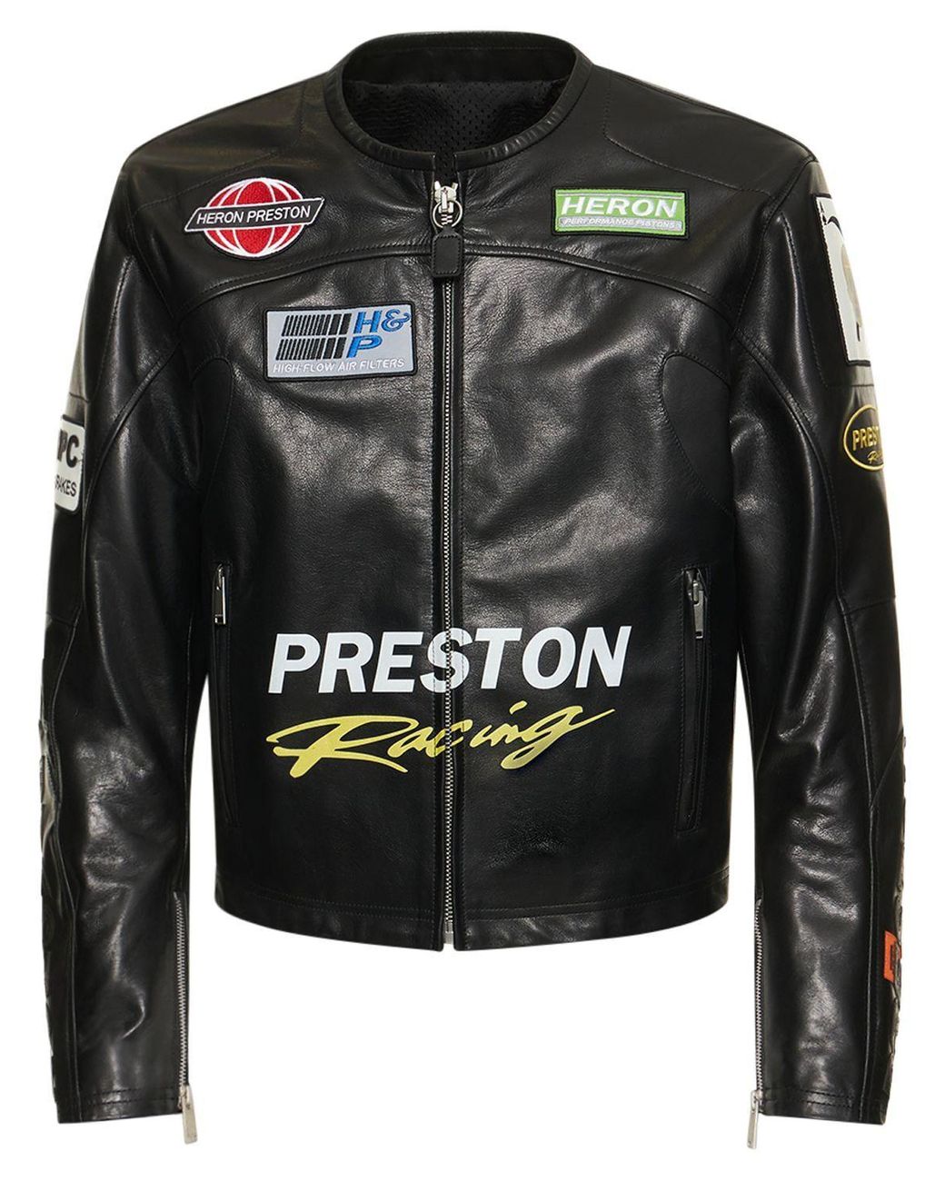 Heron Preston Moto Leather Jacket in Black for Men Lyst